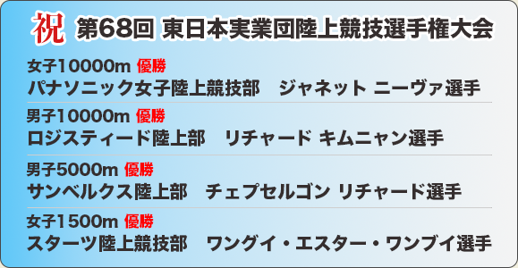 第68回 東日本実業団陸上競技選手権大会